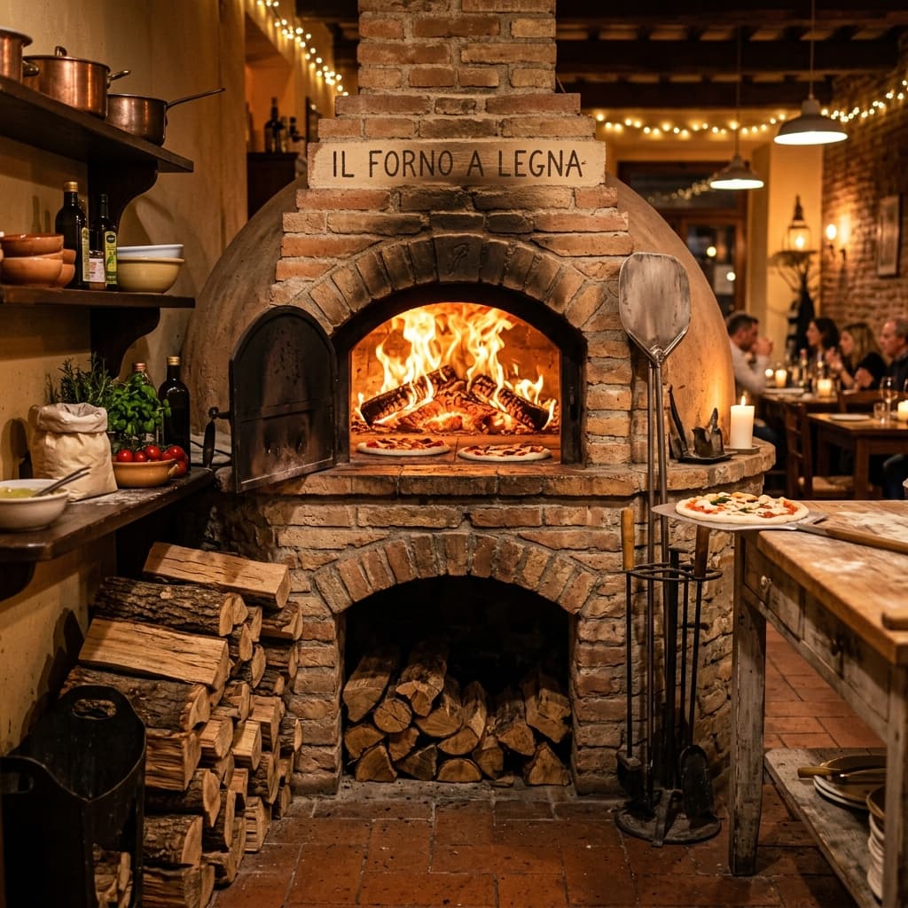 Rustic Wood-Fired Oven Interior with Glowing Flames [PLACEHOLDER IMAGE]